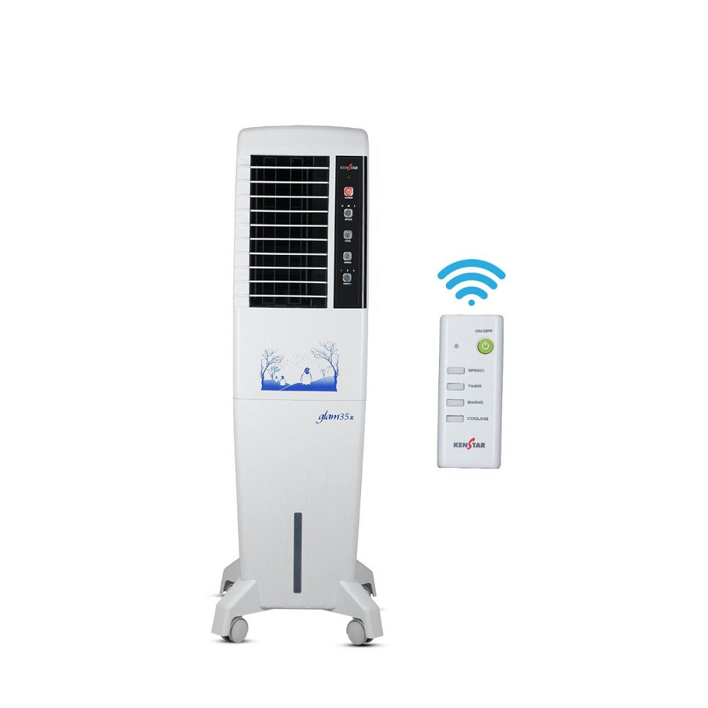 Kenstar Glam 50 Litres Honeycomb Tower Cooler With Remote (White)