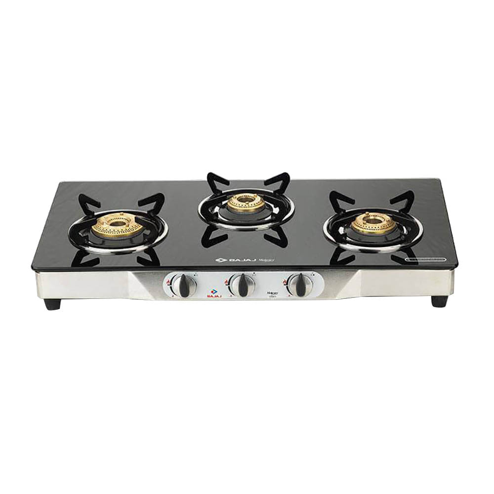 BAJAJ Majesty CGX3 Eco Glass, Stainless Steel Manual Gas Stove Burners