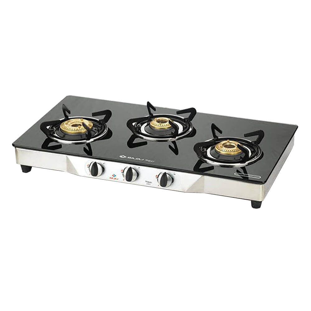 BAJAJ Majesty CGX3 Eco Glass, Stainless Steel Manual Gas Stove Burners