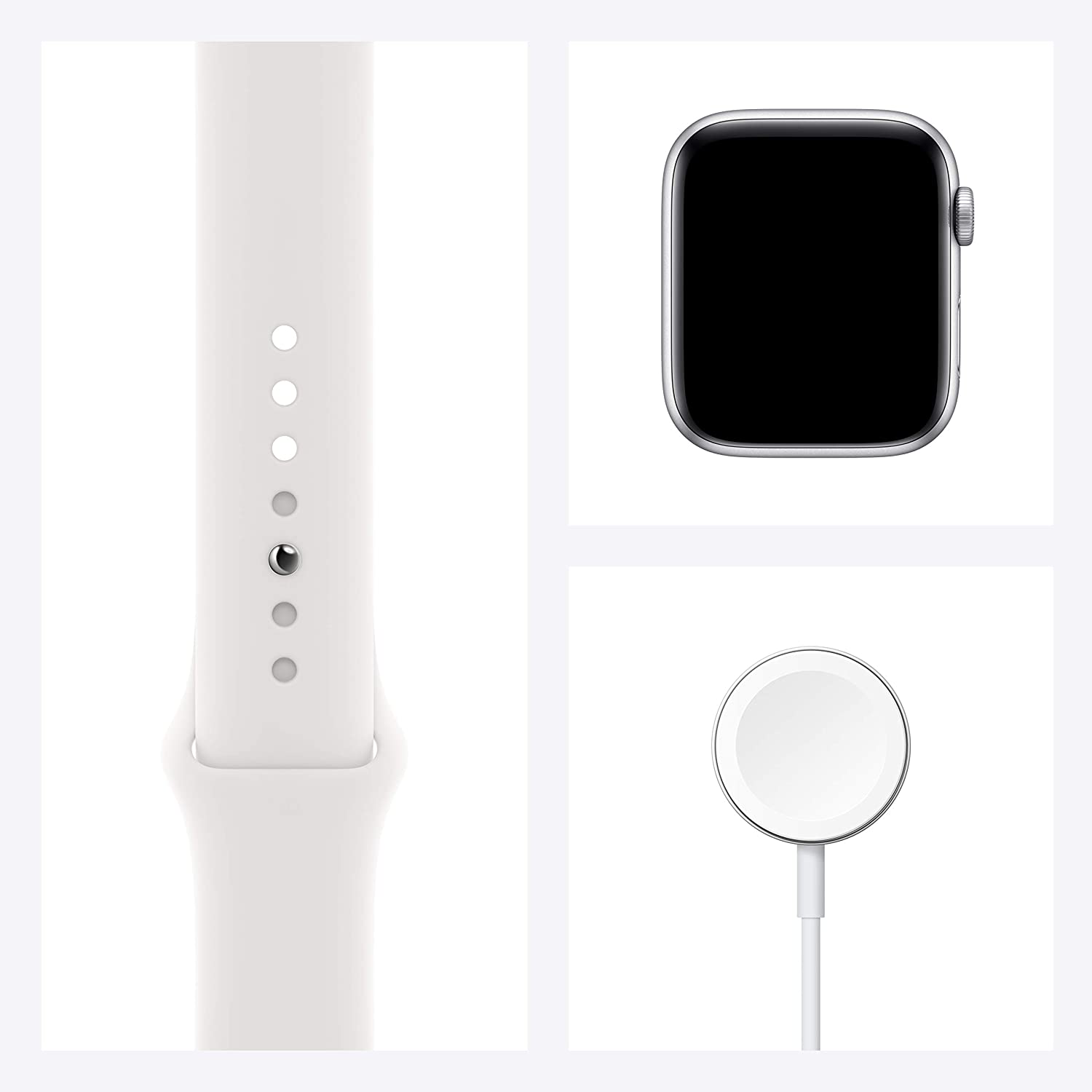 Apple Watch SE (GPS, 44mm) - Silver Aluminium Case with White Sport Band