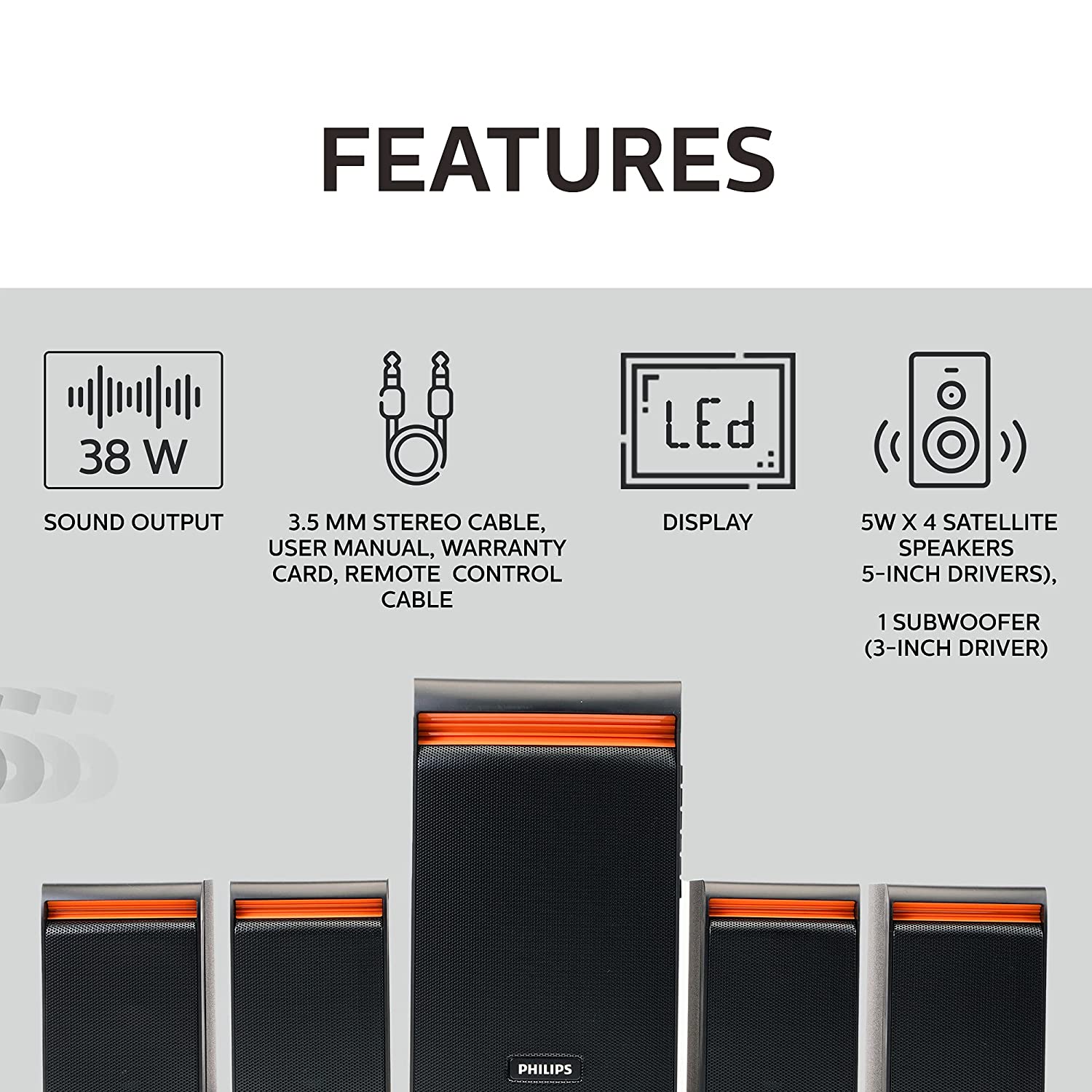 Philips Audio SPA8140B/94 Multimedia Speaker