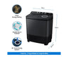 Samsung WT75B3200GD/TL 7.5 Kg 5 Star Semi Automatic Top Load Washing Machine (Dark Gray)