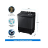 Samsung WT85B4200GD/TL 8.5 Kg Semi Automatic Top Load Washing Machine (DARK GRAY)