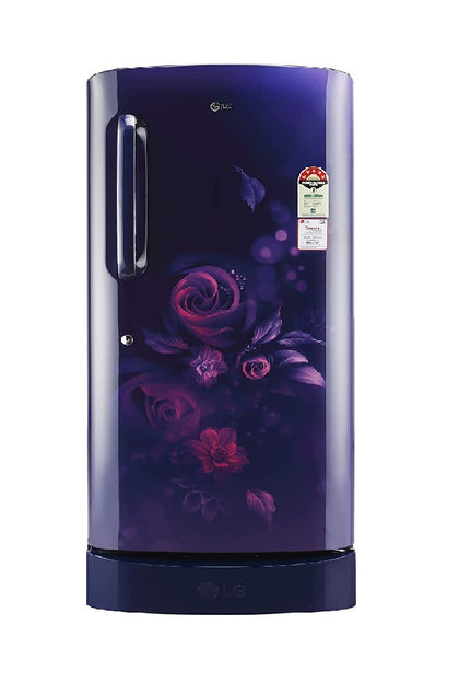 LG GL-D221ABED 215 L 3 Star Direct-Cool Single Door Refrigerator, Blue Euphoria, Base stand with drawer & Fast Ice Making)