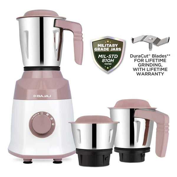 Bajaj Military Series Duetto 500W Lilac Mixer Grinder