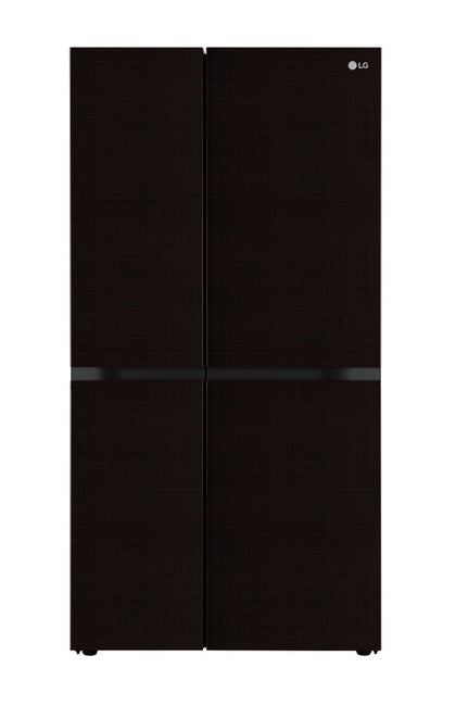 LG GL-B257DLN3 650L Side By Side Refrigerator, Linen Brown