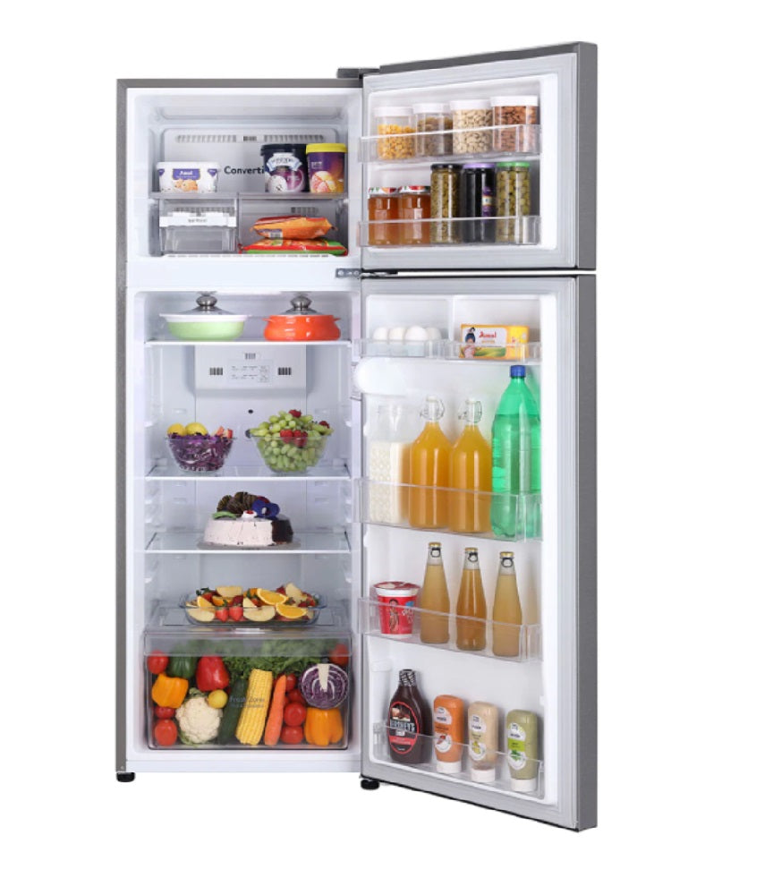 LG GL-S342SPZY 340 Litres 2 Star Frost Free Double Door Refrigerator (Convertible, Shiny Steel)