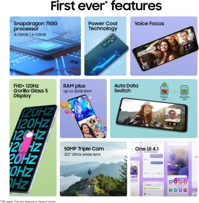Samsung Galaxy F23 5G (6/128GB, Aqua Blue)
