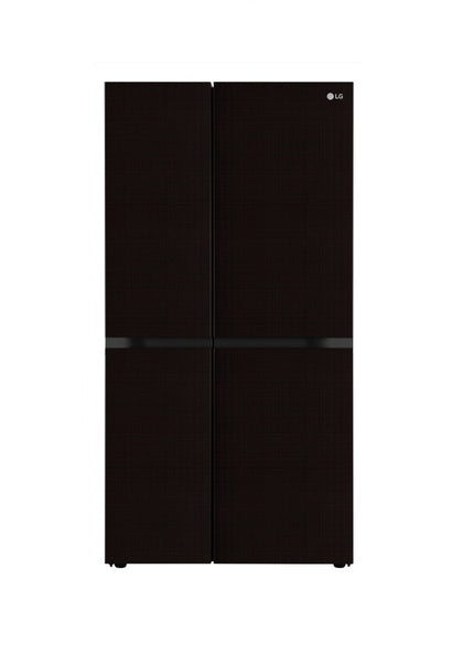 LG GL-B257DLN3 650L Side By Side Refrigerator, Linen Brown