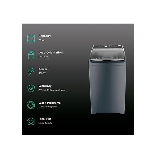 Whirlpool SW Pro Plus 10ymw 7.5 kg  Fully Automatic Top Load Washing Machine Graphite (31597)