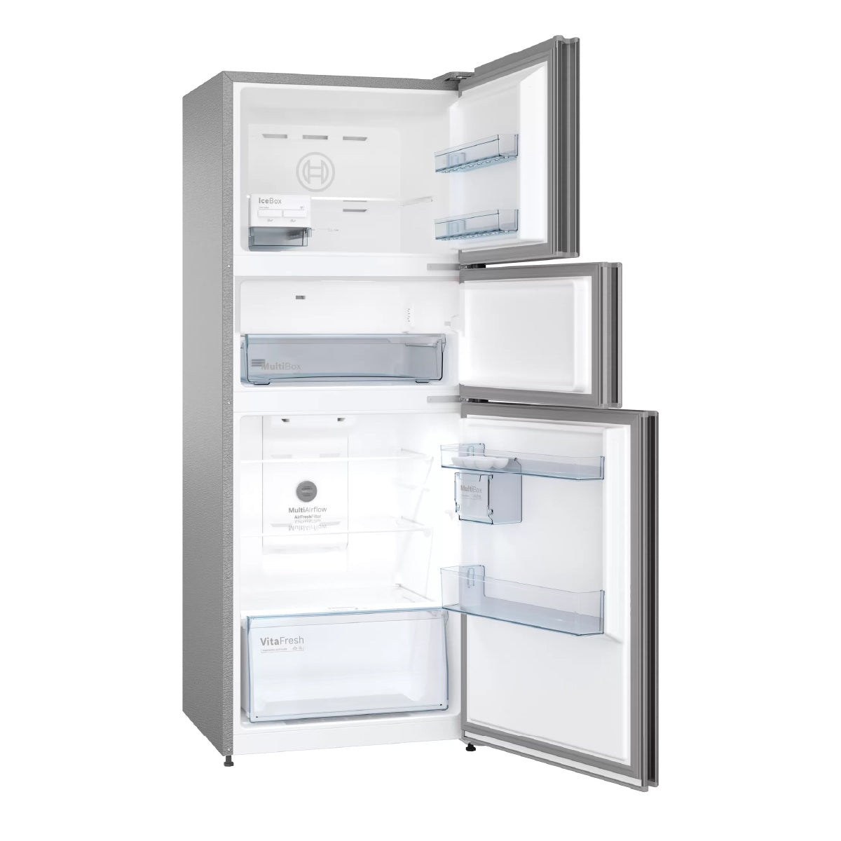 Bosch CMC33S05NI 332 Litres Frost Free Triple Door Convertible Refrigerator (Shiney Silver)