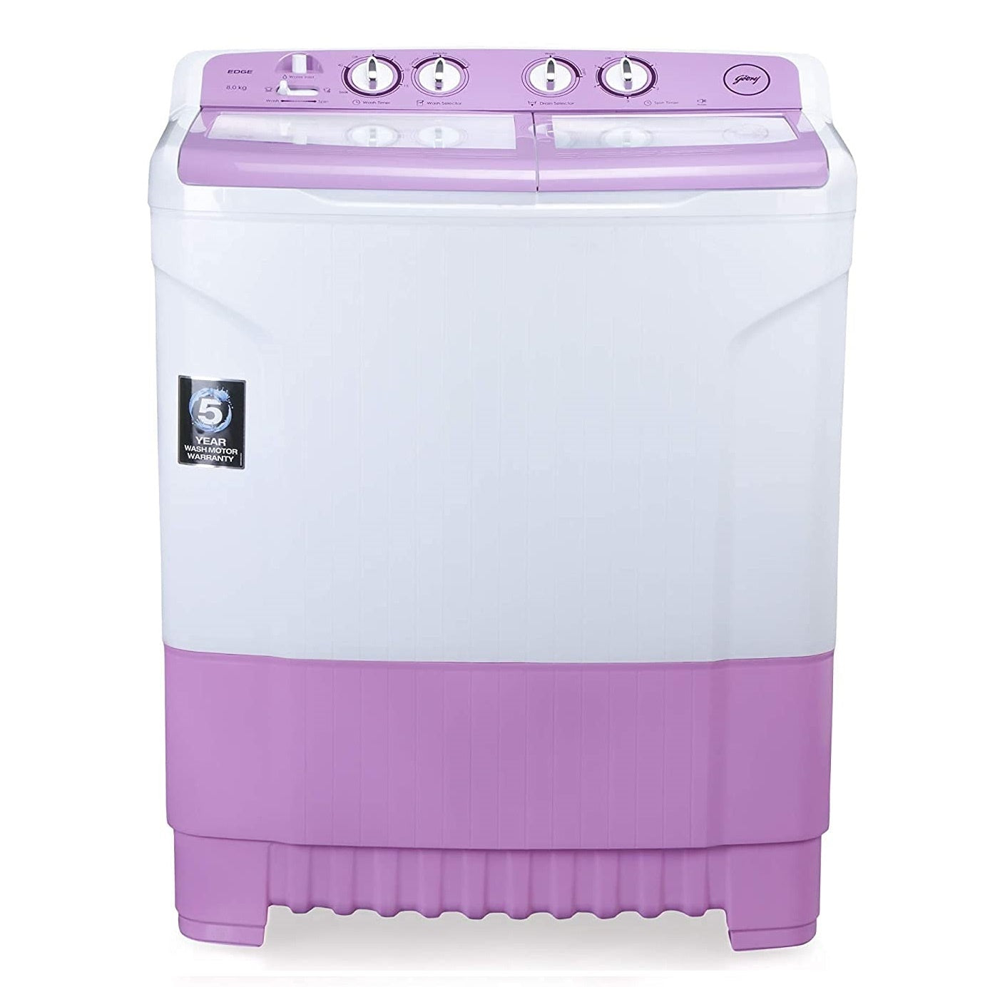 Godrej WSEDGE 8.0 TB3 M LVDR, Lavender, Tri-Roto Pulsator 8 Kg Semi-automatic Top Loading Washing Machine (0298)