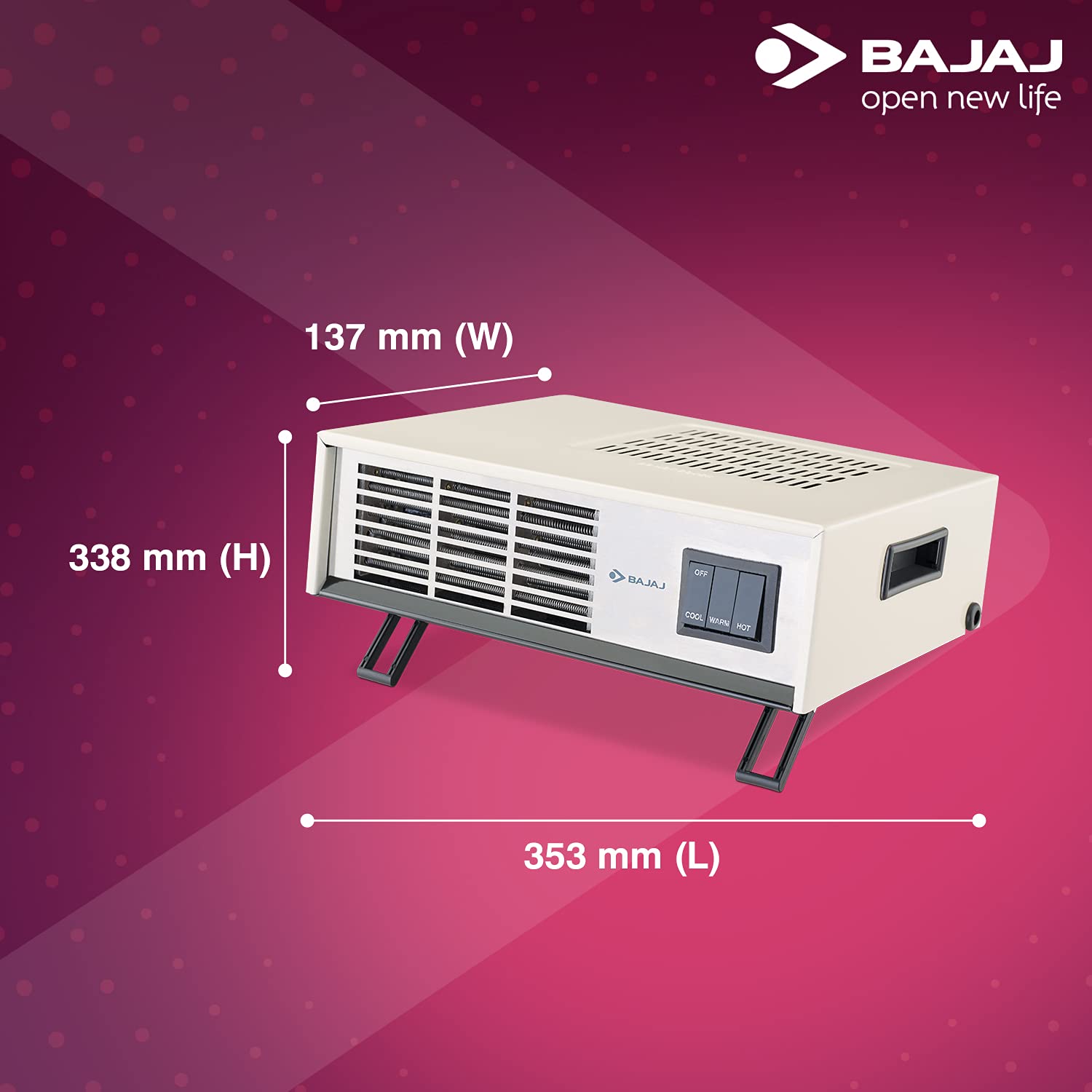 Bajaj Room Heater Blow Hot 2000 Watts Fan Forced Circulation