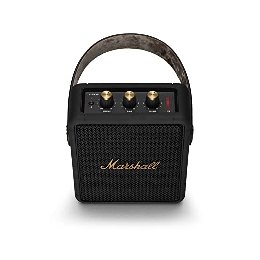 Marshall Stockwell II 20 Watt Wireless Bluetooth Portable Speaker (Black & Brass)