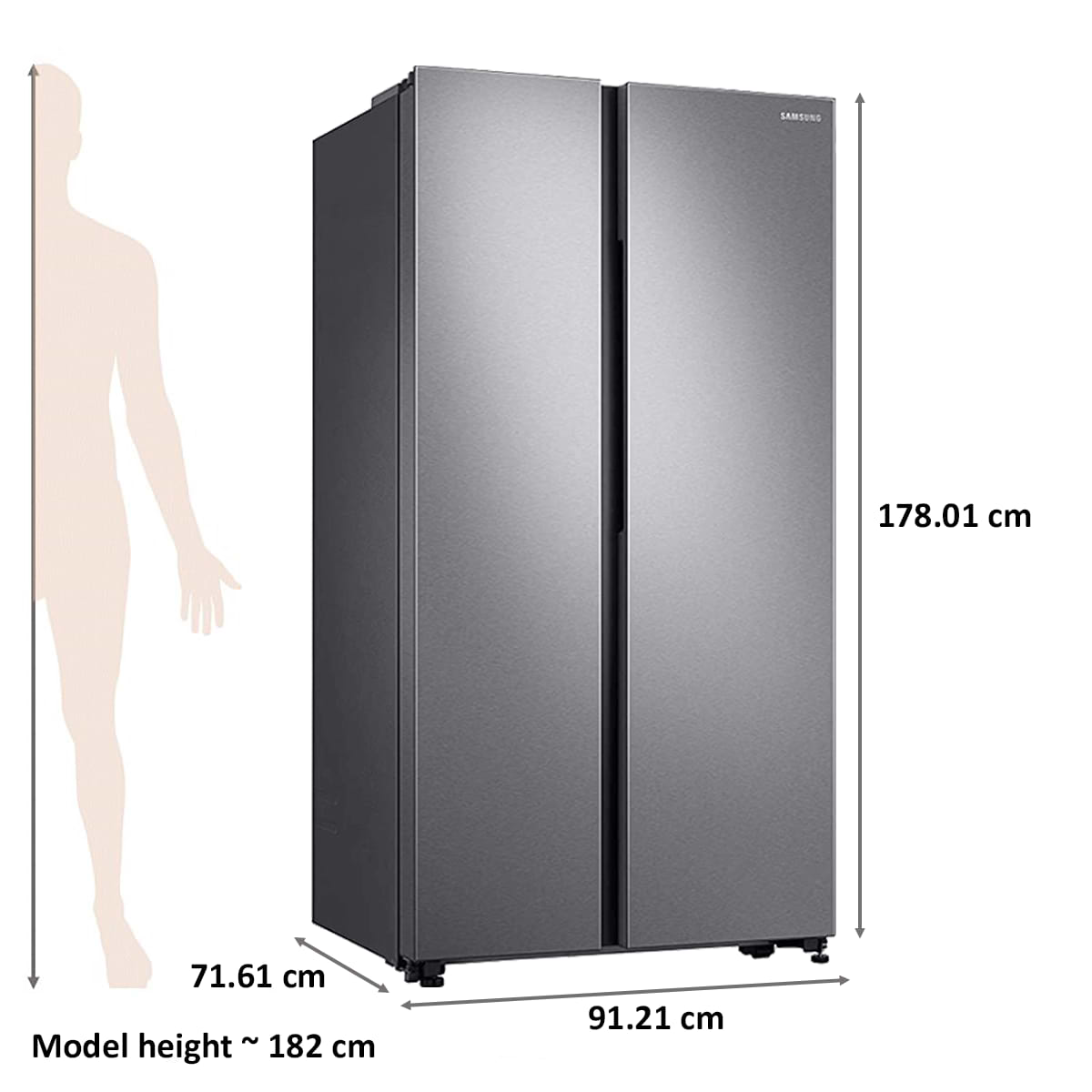 Samsung RS72R5011SL/TL 700 L Inverter Frost-free Side-by-Side Refrigerator (EZ Clean Steel)